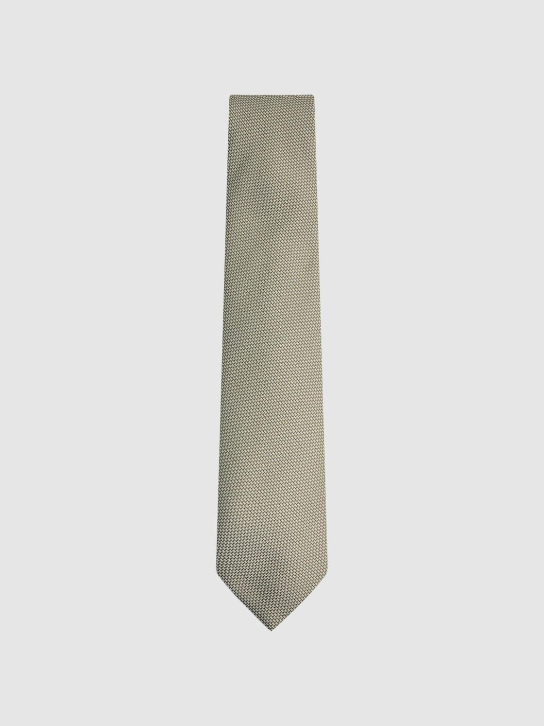 Reiss Ties &amp; Pocket Squares | Ceremony Textured Silk Tie Soft Sage - Men