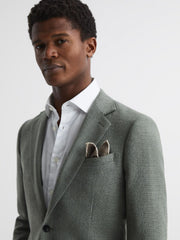 Reiss Ties &amp; Pocket Squares | Halley Wool-Silk Blend Pocket Square Airforce Blue - Men