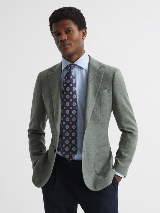 Reiss Ties &amp; Pocket Squares | Imperio Medallion Printed Silk Tie Chocolate - Men