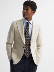 Reiss Ties &amp; Pocket Squares | Imperio Medallion Printed Silk Tie Chocolate - Men