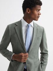 Reiss Ties &amp; Pocket Squares | Lazzaro Linen Tie Soft Blue Melange - Men