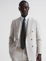 Reiss Ties &amp; Pocket Squares | Liam Silk Polka Dot Tie Dark Green - Men