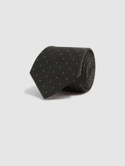 Reiss Ties &amp; Pocket Squares | Liam Silk Polka Dot Tie Dark Green - Men