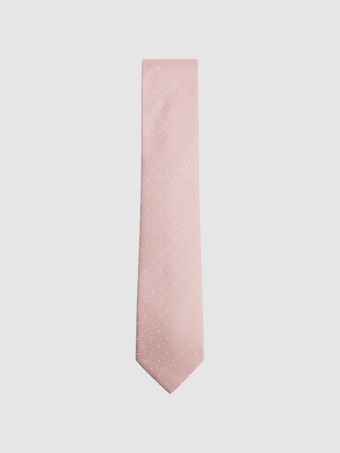 Reiss Ties &amp; Pocket Squares | Liam Silk Polka Dot Tie Soft Pink - Men