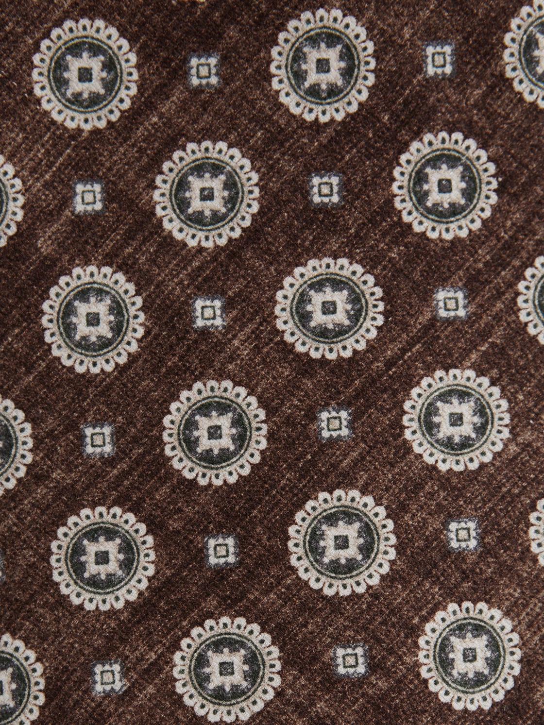 Reiss Ties &amp; Pocket Squares | Lucere Medallion Printed Silk Tie Tobacco Melange - Men