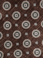 Reiss Ties &amp; Pocket Squares | Lucere Medallion Printed Silk Tie Tobacco Melange - Men