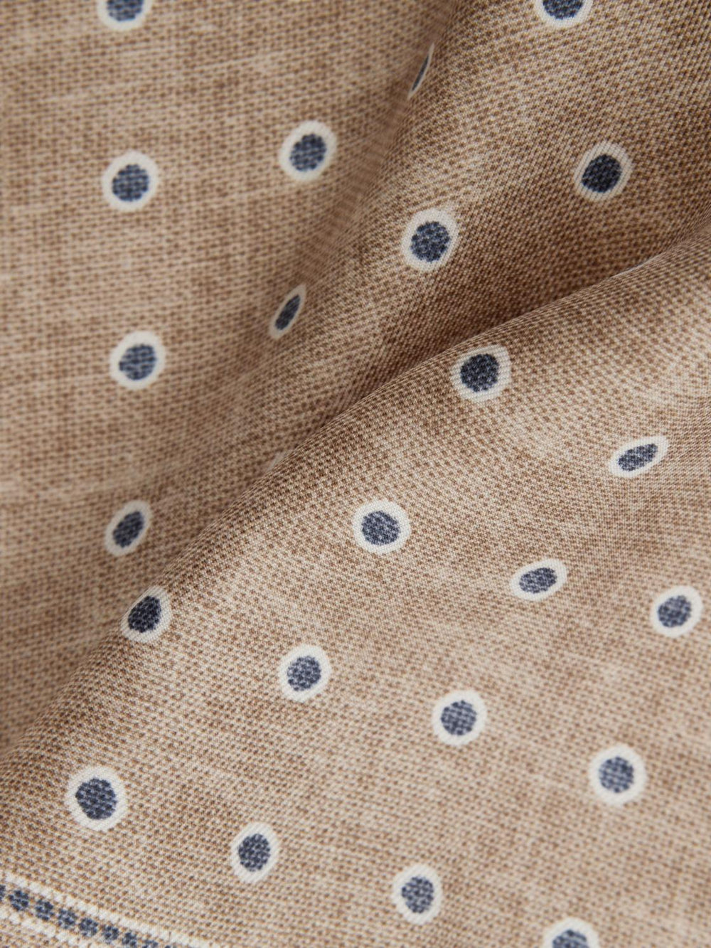 Reiss Ties &amp; Pocket Squares | Marino Silk Polka Dot Print Pocket Square Oatmeal Melange - Men
