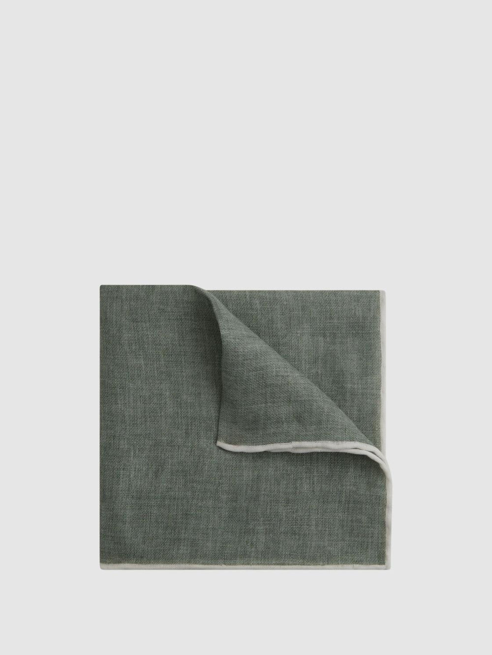 Reiss Ties &amp; Pocket Squares | Piazza Linen Plain Pocket Square Blue Melange - Men