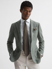 Reiss Ties &amp; Pocket Squares | Saturn Wool-Silk Blend Tie Airforce Blue - Men