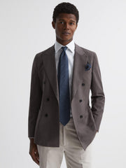 Reiss Ties &amp; Pocket Squares | Saturn Wool-Silk Blend Tie Airforce Blue - Men