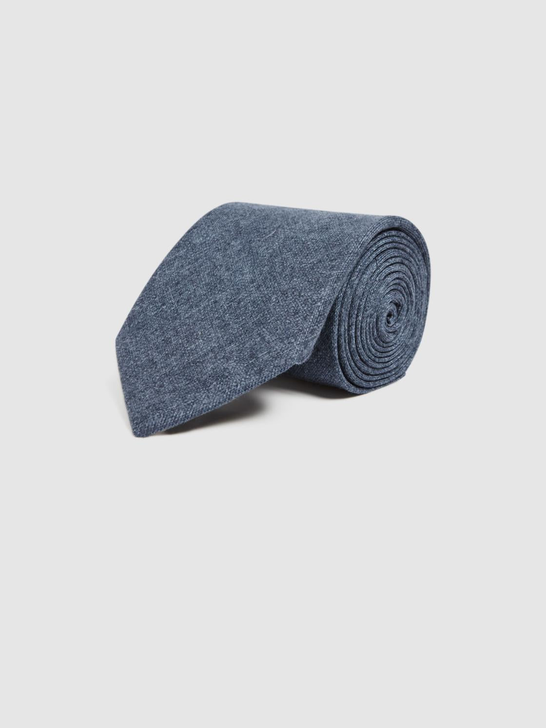 Reiss Ties &amp; Pocket Squares | Saturn Wool-Silk Blend Tie Airforce Blue - Men