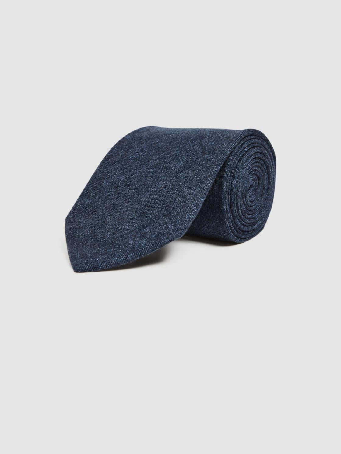 Reiss Ties &amp; Pocket Squares | Saturn Wool-Silk Blend Tie Airforce Blue - Men