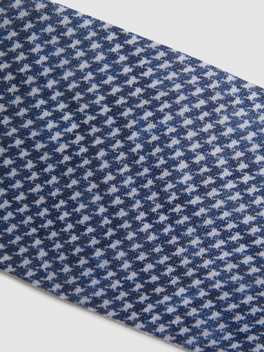 Reiss Ties &amp; Pocket Squares | Vasto Linen Puppytooth Tie Airforce Blue - Men