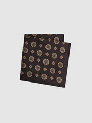 Reiss Ties &amp; Pocket Squares | Villora Silk Medallion Print Pocket Square Chocolate - Men