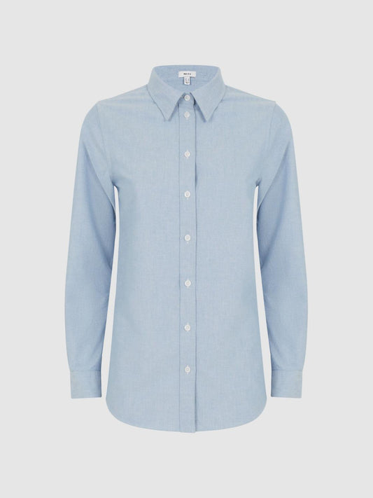 Reiss Tops | Allie Fitted Oxford Shirt Blue - Women
