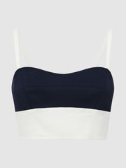 Reiss Tops | Amara Colourblock Cropped Top Navy/white - Women