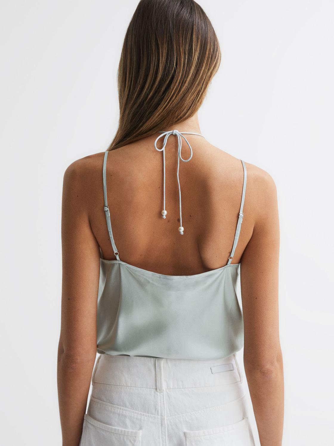 Reiss Tops | Arina Paige Silk Beaded Vest Ice Flow - Women