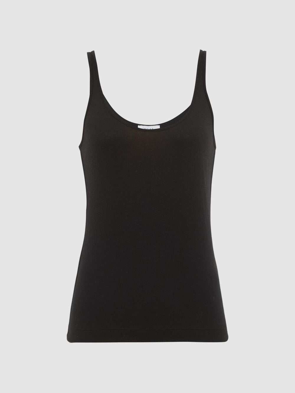 Reiss Tops | Arla Scoop Neck Second Skin Vest Top Black - Women
