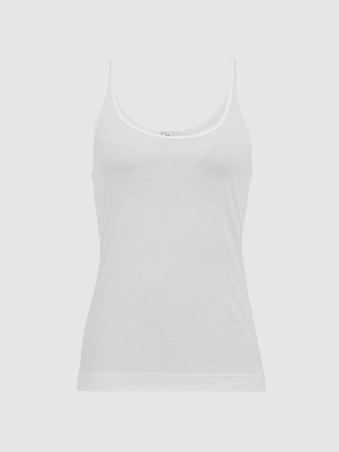 Reiss Tops | Arla Scoop Neck Second Skin Vest Top Black - Women