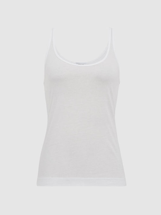 Reiss Tops | Arla Scoop Neck Second Skin Vest Top Black - Women