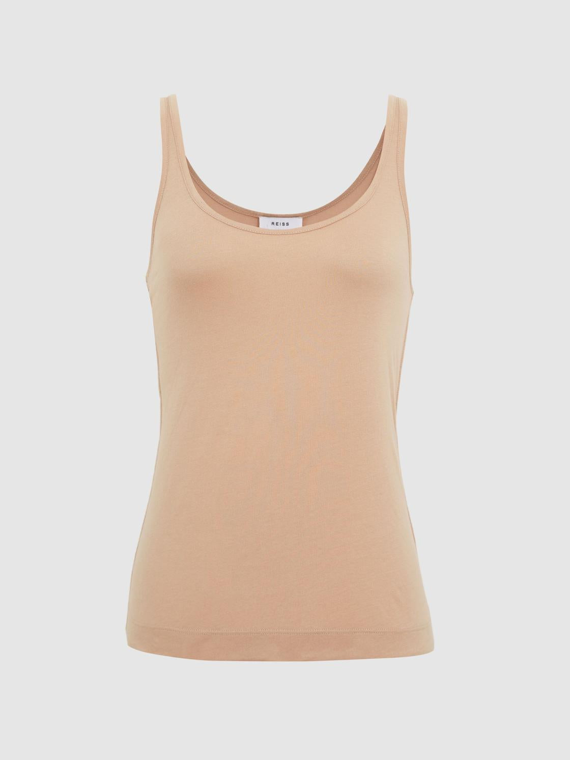 Reiss Tops | Arla Scoop Neck Second Skin Vest Top Black - Women