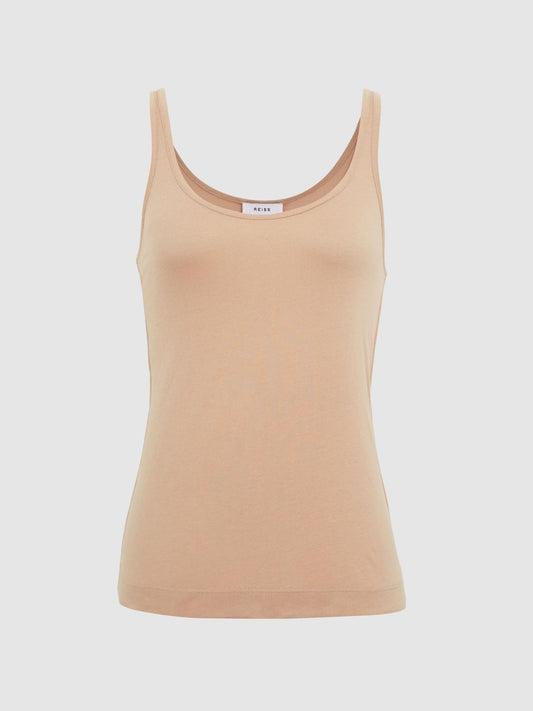 Reiss Tops | Arla Scoop Neck Second Skin Vest Top Black - Women