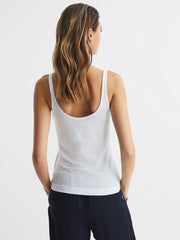 Reiss Tops | Arla Scoop Neck Second Skin Vest Top Black - Women