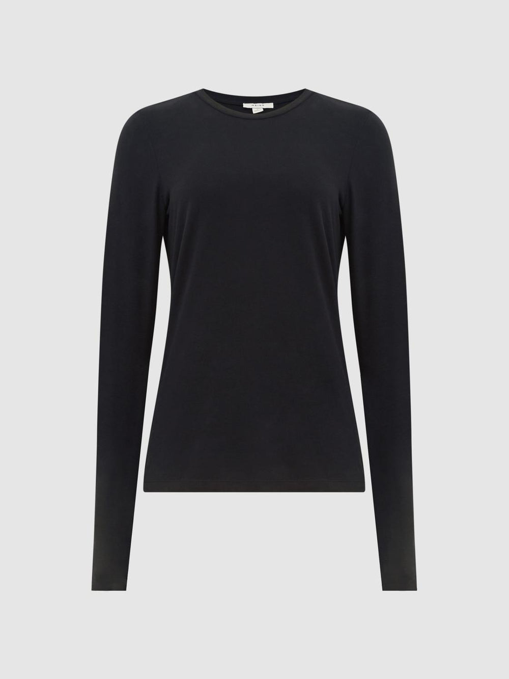 Reiss Tops | Bebe Long Sleeve Crew Neck Top Black - Women