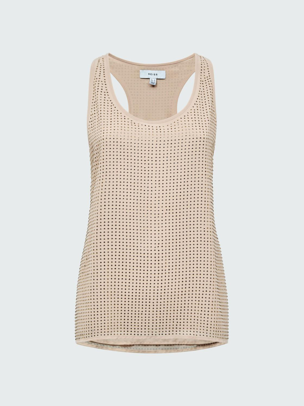 Reiss Tops | Brooklyn Embellished Scoop Neck Vest Nude - Women