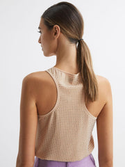 Reiss Tops | Brooklyn Embellished Scoop Neck Vest Nude - Women