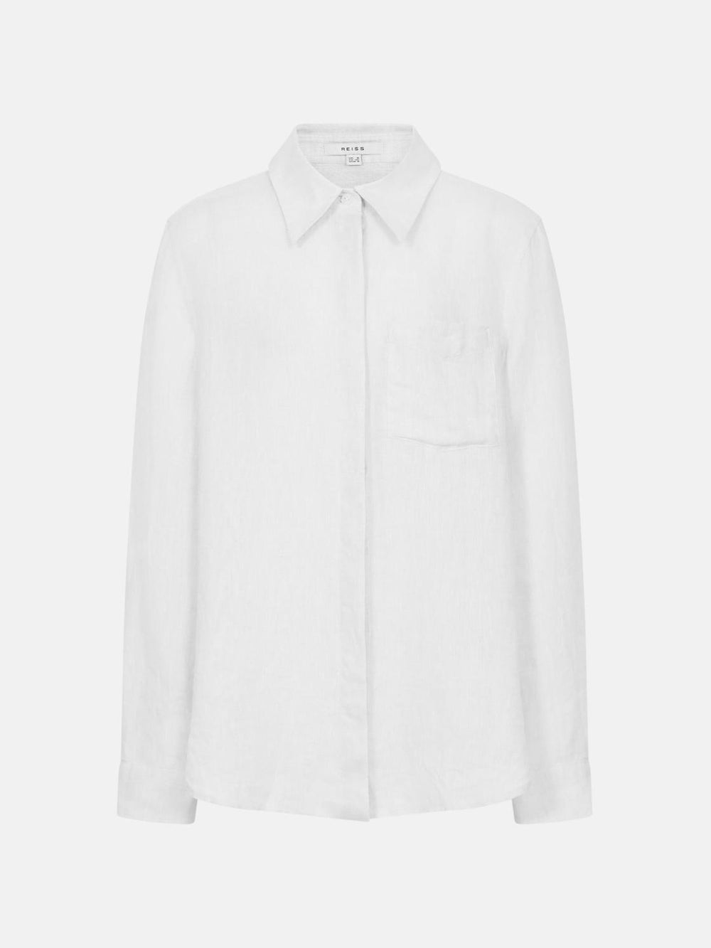 Reiss Tops | Campbell Linen Shirt Aqua - Women