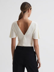Reiss Tops | Connie Fluid Sleeve T-Shirt Ivory - Women
