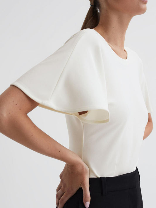 Reiss Tops | Connie Fluid Sleeve T-Shirt Ivory - Women