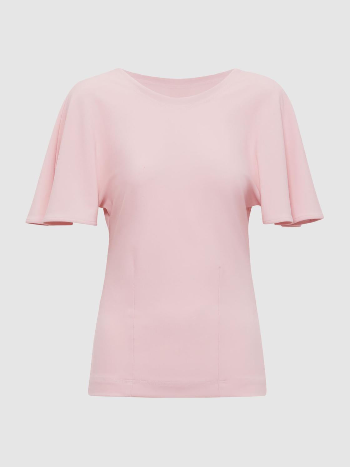 Reiss Tops | Connie Fluid Sleeve T-Shirt Light Pink - Women