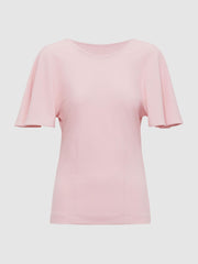 Reiss Tops | Connie Fluid Sleeve T-Shirt Light Pink - Women