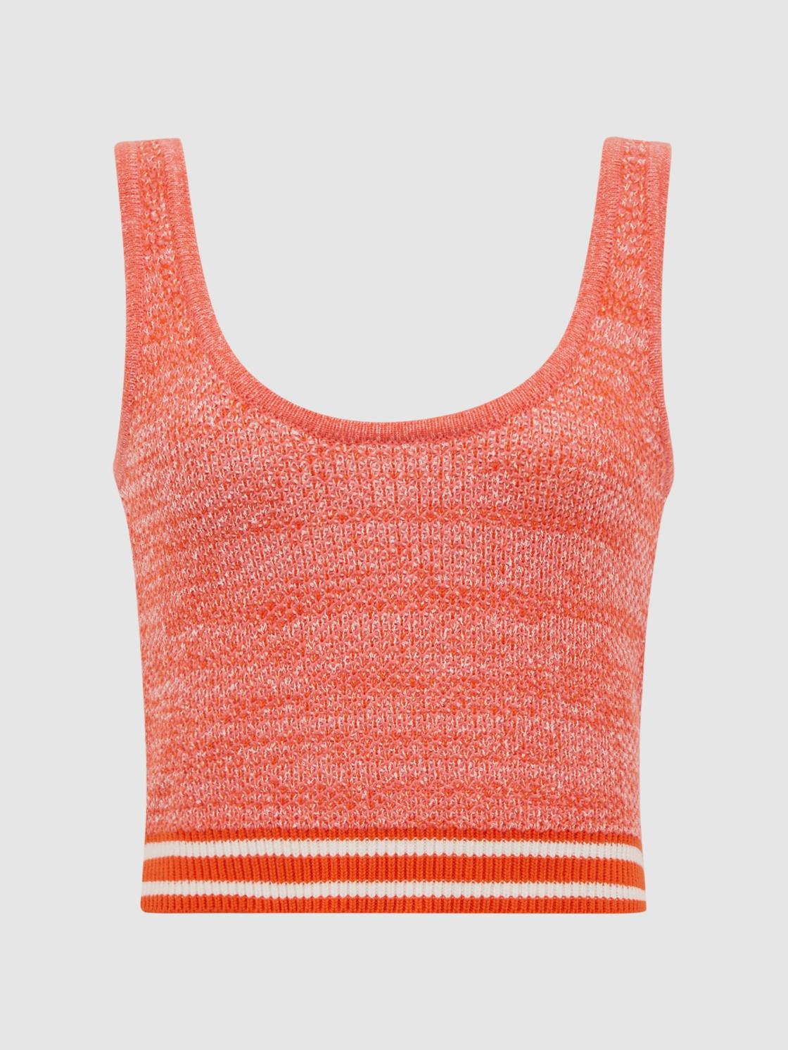 Reiss Tops | Cosmos Ophelia The Upside Knitted Cropped Top Pink - Women