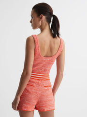 Reiss Tops | Cosmos Ophelia The Upside Knitted Cropped Top Pink - Women