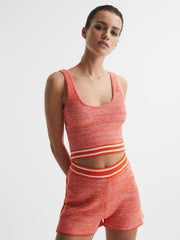 Reiss Tops | Cosmos Ophelia The Upside Knitted Cropped Top Pink - Women