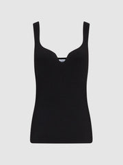 Reiss Tops | Daisy Sweetheart Neck Top Black - Women