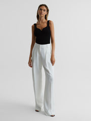 Reiss Tops | Daisy Sweetheart Neck Top Black - Women