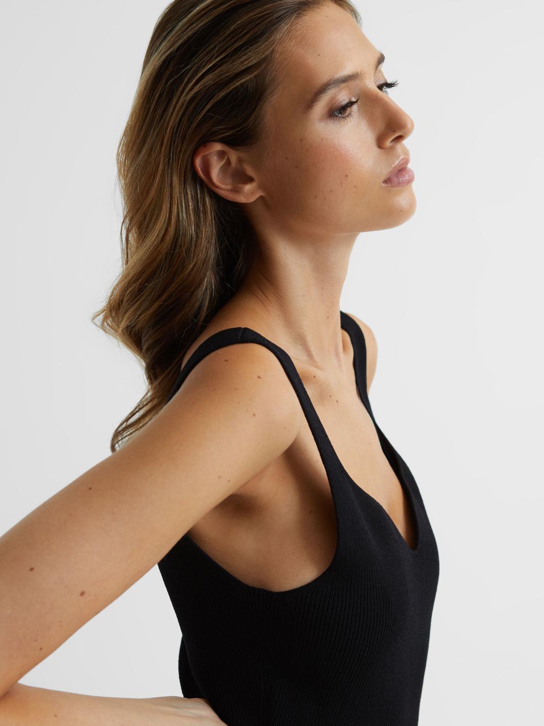 Reiss Tops | Daisy Sweetheart Neck Top Black - Women