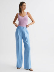 Reiss Tops | Daisy Sweetheart Neck Top Black - Women