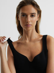 Reiss Tops | Daisy Sweetheart Neck Top Black - Women