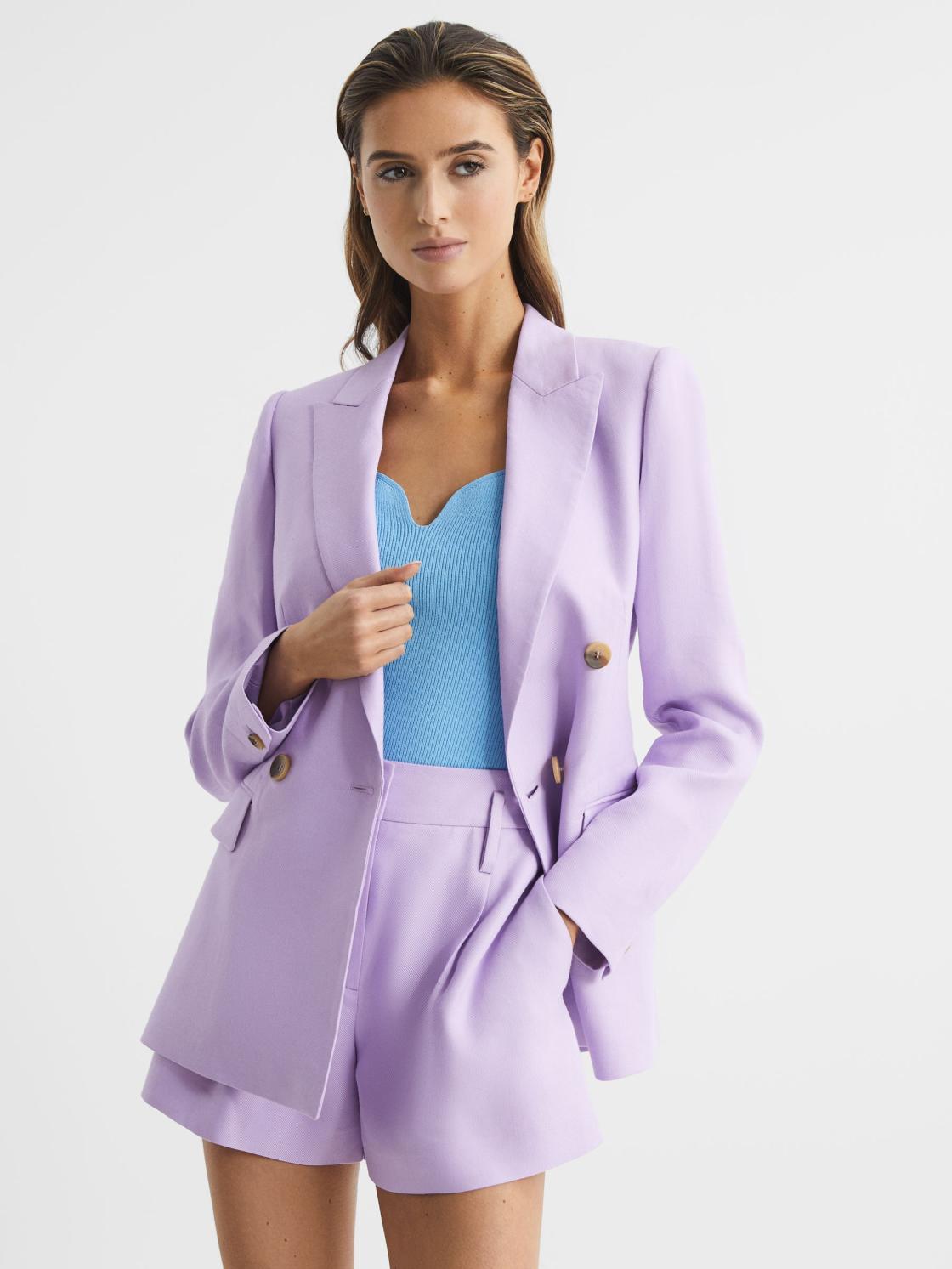 Reiss Tops | Daisy Sweetheart Neck Top Blue - Women