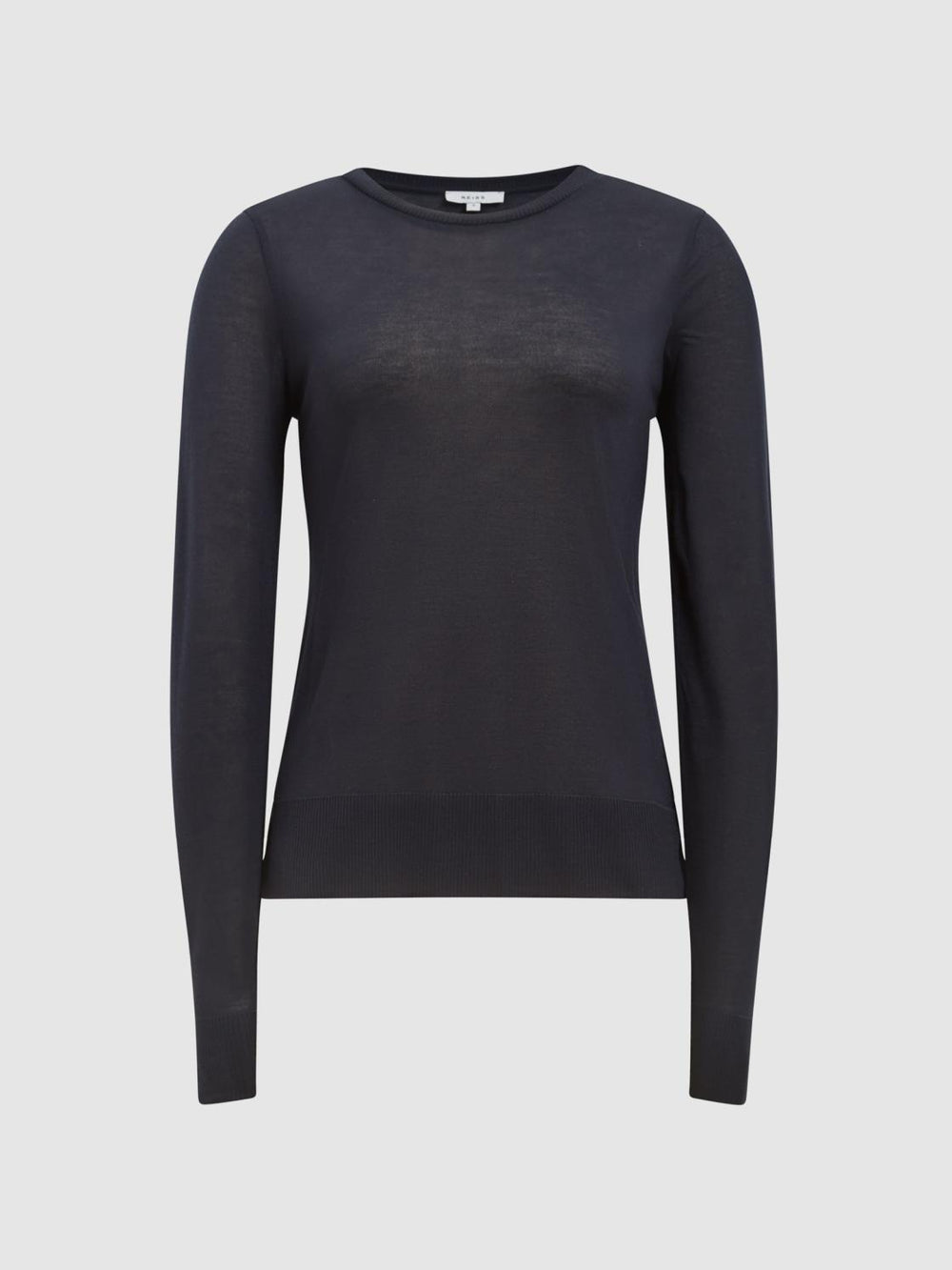 Reiss Tops | Drew Long Sleeve Crew Neck Top Navy - Women