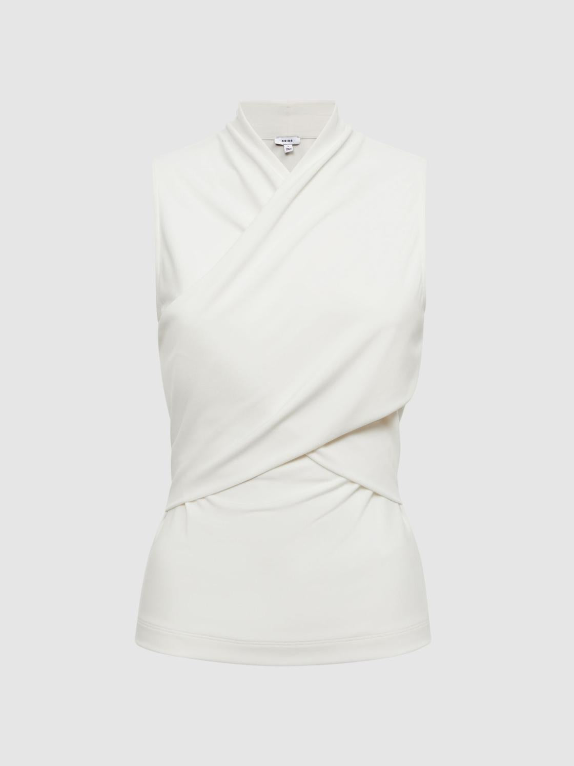 Reiss Tops | Eli Sleeveless Wrap Top Black - Women