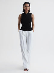 Reiss Tops | Eli Sleeveless Wrap Top Black - Women