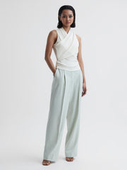 Reiss Tops | Eli Sleeveless Wrap Top Black - Women