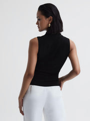 Reiss Tops | Eli Sleeveless Wrap Top Black - Women