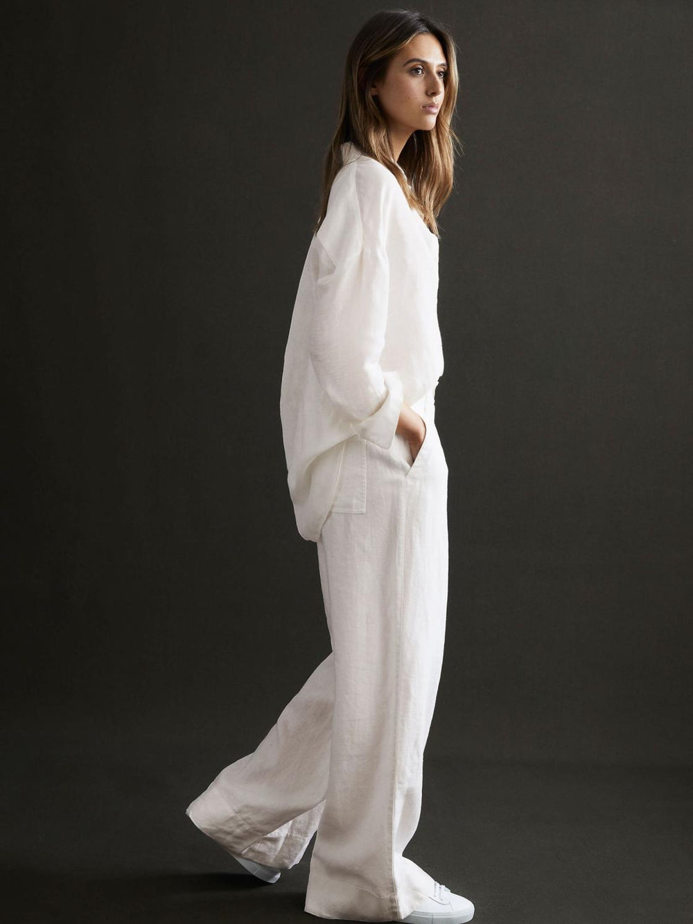 Reiss Tops | Ellis Oversized Long Sleeve Shirt Ivory - Women